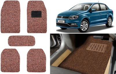 Auto Kite Plastic, PVC, Vinyl Standard Mat For  Volkswagen Ameo(Brown)