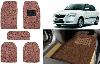 Auto Kite Plastic, PVC, Vinyl Standard Mat For  Skoda Fabia(Brown)