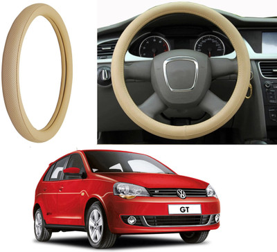 Auto Kite Steering Cover For Volkswagen Polo GT(Beige, Leatherite)