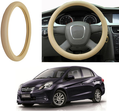 Auto Kite Steering Cover For Honda Amaze(Beige, Leatherite)
