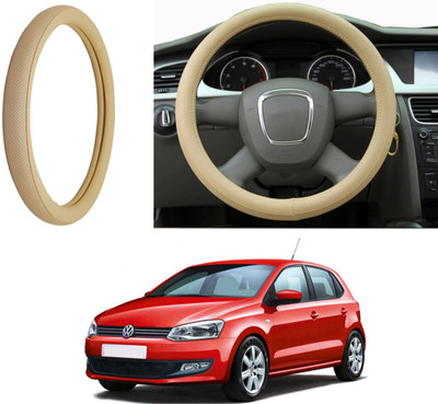 Auto Kite Steering Cover For Volkswagen Polo(Beige, Leatherite)