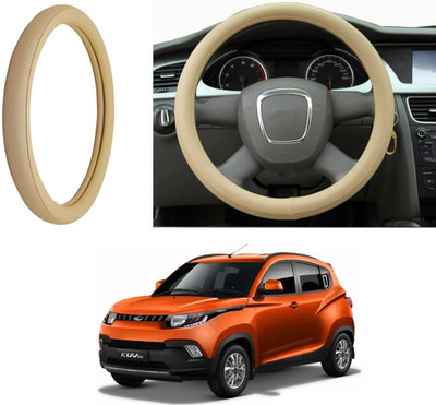 Auto Kite Steering Cover For Mahindra KUV 100(Beige, Leatherite)
