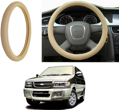 Auto Kite Steering Cover For Chevrolet Tavera(Beige, Leatherite)