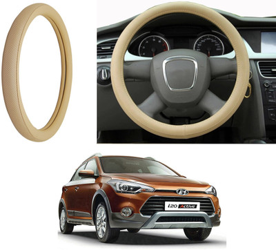 Auto Kite Steering Cover For Hyundai i20(Beige, Leatherite)
