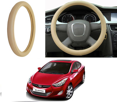 Auto Kite Steering Cover For Hyundai Elantra(Beige, Leatherite)