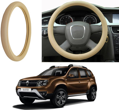 Auto Kite Steering Cover For Renault Duster(Beige, Leatherite)
