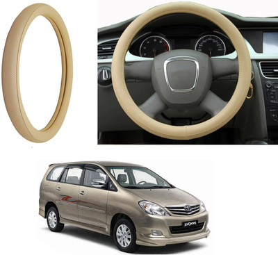 Auto Kite Steering Cover For Toyota Innova(Beige, Leatherite)
