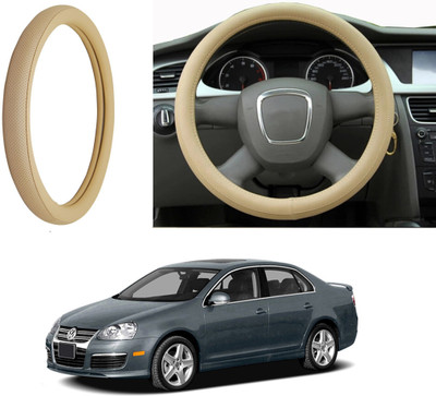 Auto Kite Steering Cover For Volkswagen Jetta(Beige, Leatherite)