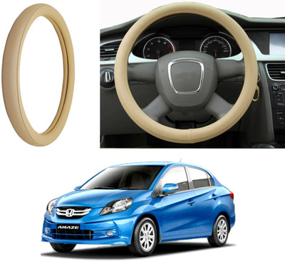 Auto Kite Steering Cover For Honda Amaze(Beige, Leatherite)
