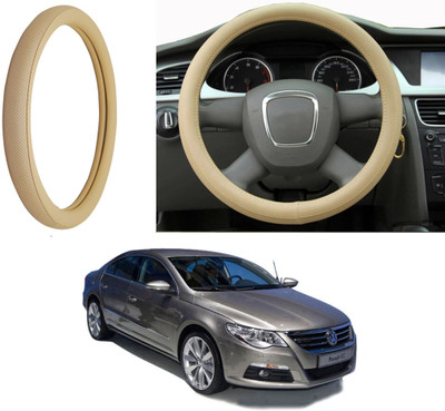 Auto Kite Steering Cover For Volkswagen Passat(Beige, Leatherite)