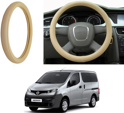 Auto Kite Steering Cover For Nissan Evalia(Beige, Leatherite)