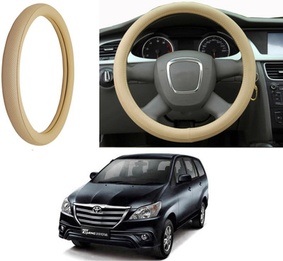 Auto Kite Steering Cover For Toyota Innova(Beige, Leatherite)