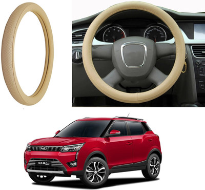Auto Kite Steering Cover For Mahindra XUV(Beige, Leatherite)