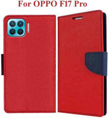 Mehsoos Flip Cover for OPPO F17 Pro, OPPO F17 Pro Diwali Edition(Red, Dual Protection, Pack of: 1)