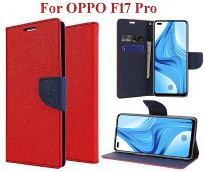 Carnage Flip Cover for OPPO F17 Pro, OPPO F17 Pro Diwali Edition(Red, Cases with Holder, Pack of: 1)