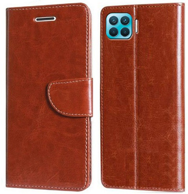 Nuvak Flip Cover for OPPO F17 Pro, OPPO F17 Pro Diwali Edition(Brown, Magnetic Case, Pack of: 1)