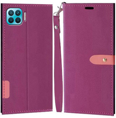 YAYAVAR Flip Cover for OPPO F17 Pro, OPPO F17 Pro Diwali Edition(Pink, Grip Case, Pack of: 1)