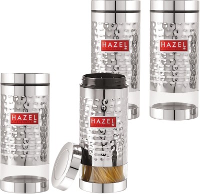 HAZEL Steel Grocery Container  - 1000 ml(Pack of 4, Silver)