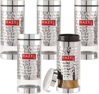 HAZEL Steel Grocery Container  - 1000 ml(Pack of 5, Silver)