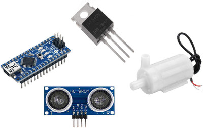 Technical hut (Nano + MOSFET 540N + DC Pump + Ultrasonic Sensor) Automatic Sanitizer Circuit kit Educational Electronic Hobby Kit Technical hut (Nano + MOSFET 540N + DC Pump + Ultrasonic Sensor) Automatic Sanitizer Circuit kit Educational Electronic Hobby Kit