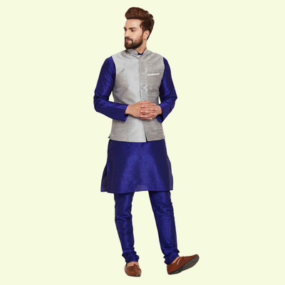 ABH Lifestyle Men Kurta Pyjama Ethnic Jacket Set