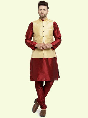 ABH Lifestyle Men Kurta Pyjama Ethnic Jacket Set