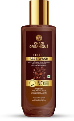 khadi ORGANIQUE Coffee  (NO SLS & PARABEN) made with Coffee Beans ,Algea ,Seaweed,Patchouli & DERMATOLOGICALLY TESTED Face Wash(100 ml)