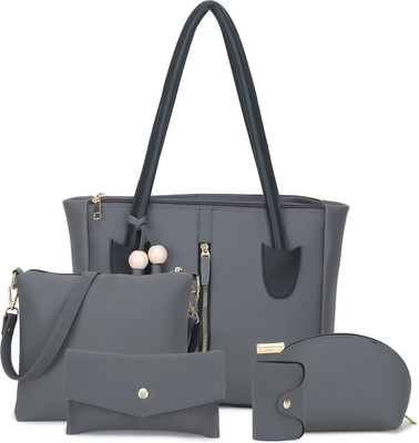 DIXON Women Grey Handbag(Pack of: 5)