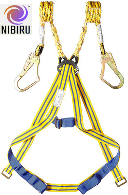 Nibiru Double Lanyard Full Body Safety Belt, Harness with Scaffolding Hook(Double hook) Safety Harness(Free Size)