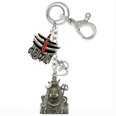 MGP FASHION High Quality Lord Shiv Shankar Bholenath Mahadev Mahakal with OM Pendant Locking Hook Full Metal Stylish Design Keyring Key Case(Black Copper) Key Chain