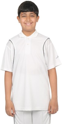 VECTOR X Boys Solid Polyester T Shirt(White, Pack of 1)