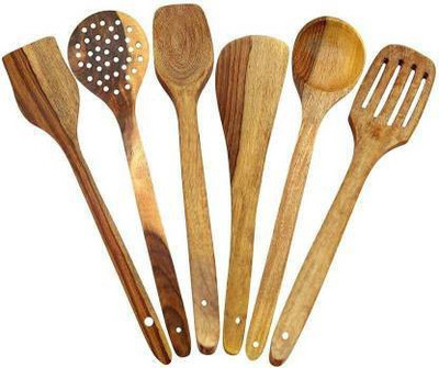 PURCHAZE24X7 PUR1158 Wooden Spatula(Pack of 6)