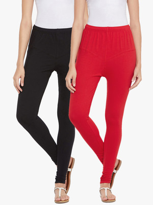 TULSATTVA Ankle Length  Western Wear Legging(Red, Black, Solid)