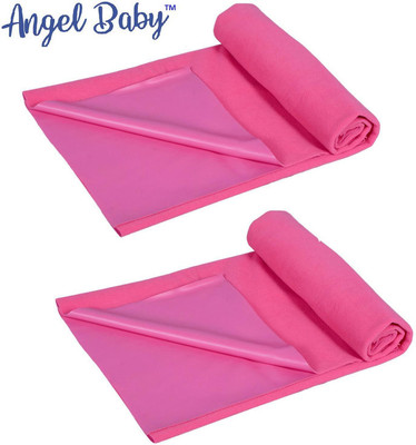 Angel Baby Cotton Baby Bed Protecting Mat(Baby Pink, Pack of 2, Small)