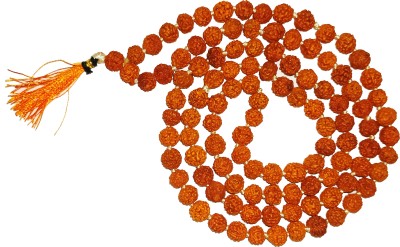 SHRI KISHORI JI Original Natural Rudraksha Mala 108+1 Beads, 6-7 mm Beads Wood Chain