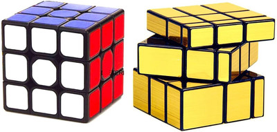 Authfort Speed Cube Combo Set of 3x3 & Mirror Cube High Speed Magic Puzzle Cube(2 Pieces)