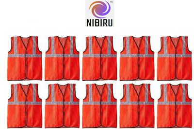 Nibiru RED 2 INCH REFLECTIVE TAPE Work Wear Reflective Strips Jacket with High Visibility Safety (Pack of 10) Safety Jacket(RED)
