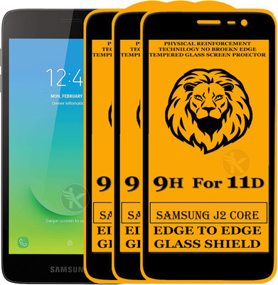 Kreatick Edge To Edge Tempered Glass for Samsung Galaxy J2 Core(Pack of 3)