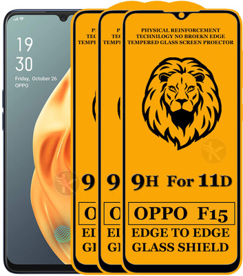 Kreatick Edge To Edge Tempered Glass for Oppo F15(Pack of 3)