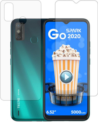 DESIBUZZ Front and Back Screen Guard for Tecno Spark Go 2020, Tecno Spark Go 2021(Pack of 2)