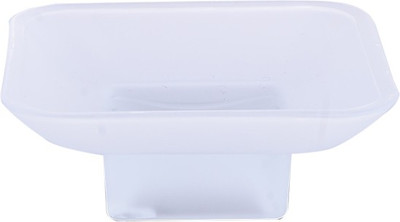 Decent Glass Glass Frosted Square Soap dish shaped Cheap Price bathroom Accessories(White)