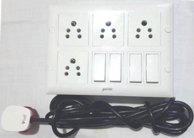 DHAKAD EE2 4  Socket Extension Boards(White, 3 m)