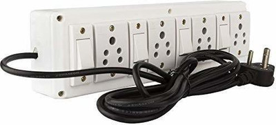 JELECTRICALS Extension Board with 4 Socket and 4 Switches 4  Socket Extension Boards(White, 3 m)