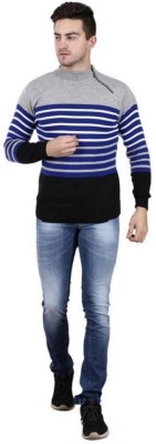 panv Woven High Neck Casual Men Multicolor Sweater