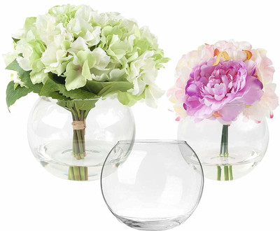 Decent Glass Terrarium Glass Bubble Bowl, Home Decor, or Office Decor (6,7,8 inch) (Set of 3) Glass Vase(8 inch, Clear)