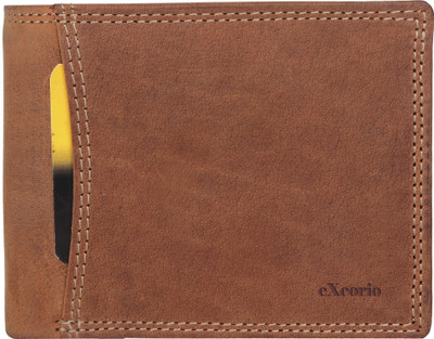 eXcorio Men Casual, Formal, Evening/Party Tan Genuine Leather Wallet(10 Card Slots)