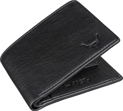 USL Men Black Artificial Leather Wallet(6 Card Slots)