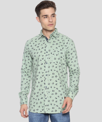 CAMPUS SUTRA Men Printed Casual Green Shirt