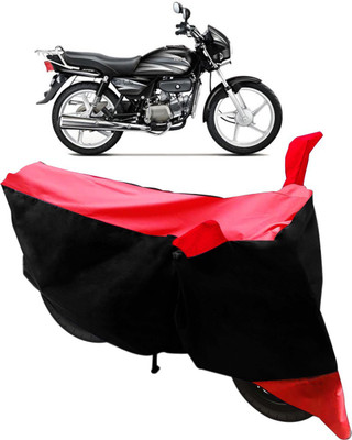 SMART BUYY Two Wheeler Cover for Hero(Splendor Plus, Black, Red)