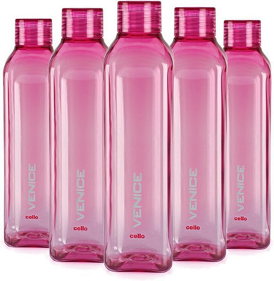 cello 1000 ml Plastic Bottle(Pack of 5, Pink)